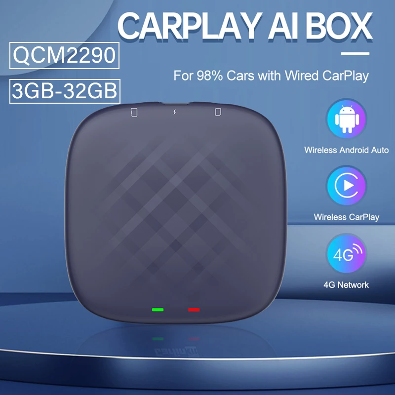 

Carplay AI Box Android 11 3+32 GB QCM2290 4-Core Wireless Android Auto For Audi Bmw Mazda Toyota Netflix YouTube 4G LTE