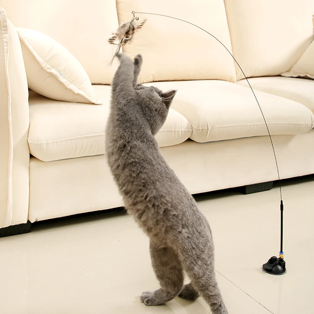 

Upgrade Simulation Bird Interactive Cat Toy Funny Feather Bird with Bell Cat Stick Toy for Playing Teaser Wand Toy Cat Supplies
