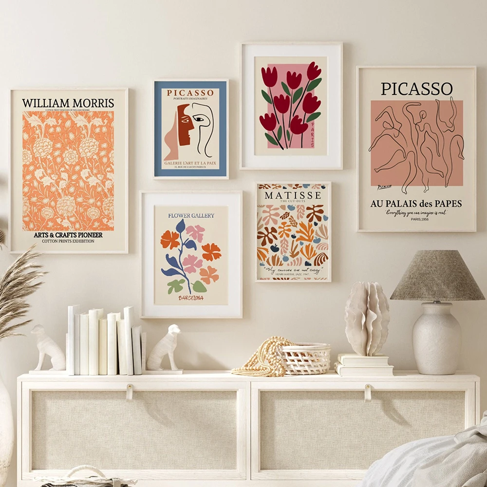 Выставочный плакат Матисс Пикассо печать галерея смешанный набор цветочный