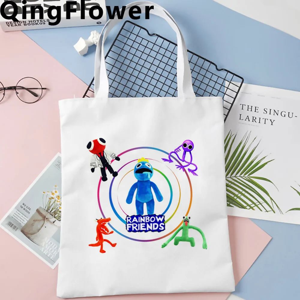 

Радужная сумка для покупок для друзей, Брезентовая сумка, Женская Хлопковая Сумка, Сетчатая Сумка, шоппер