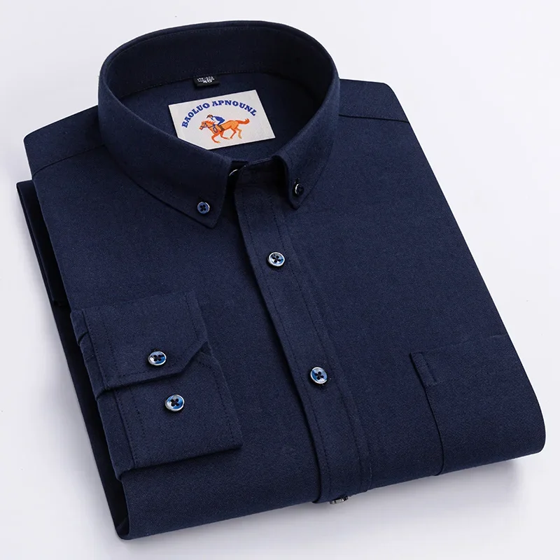 Новинка рубашка из 100% хлопка рубашки ткани Оксфорд с длинными рукавами для