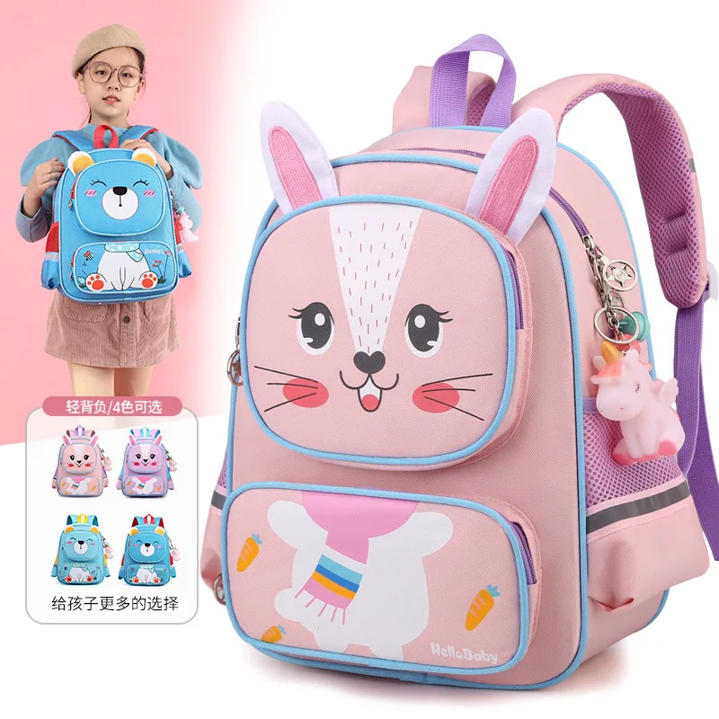 Рюкзак с мультипликационными животными для маленьких девочек и мальчиков, сумка для книг, детский школьный ранец для детского сада, милый д...