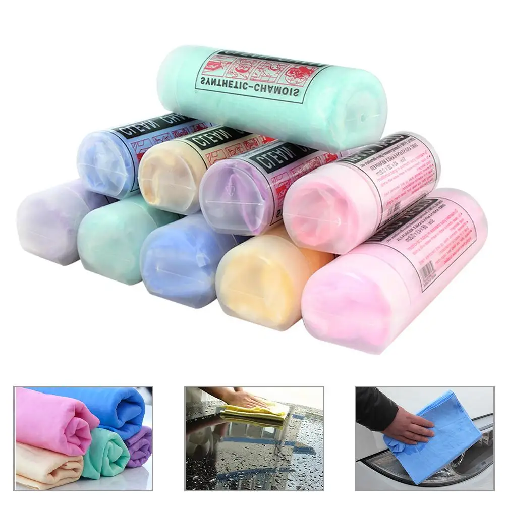 

43x32cm Chamois Car Wash Towel Auto Clean Cloth Home Absorbent Cleaning Tool New PVA+MIC Quick Dry Towel Random Color Towel