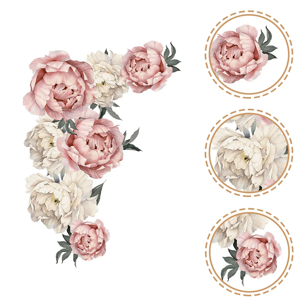 

1 Sheet Flower Wall Sticker Peony Rose Wall Decal Peony Floral Blossom Sticker