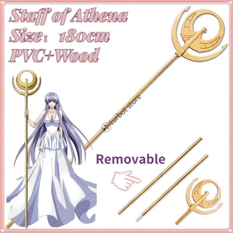 

Anime Saint Seiya Athena Cosplay Props Weapon Staff Greek Goddess
