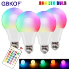 Светодиодная лампа меняющая цвет с пультом дистанционного управления E27 RGBW 5 Вт 10 Вт 15 Вт RGB + дневной белый светодиодный светильник с регулируемой яркостью функция памяти домашний декор