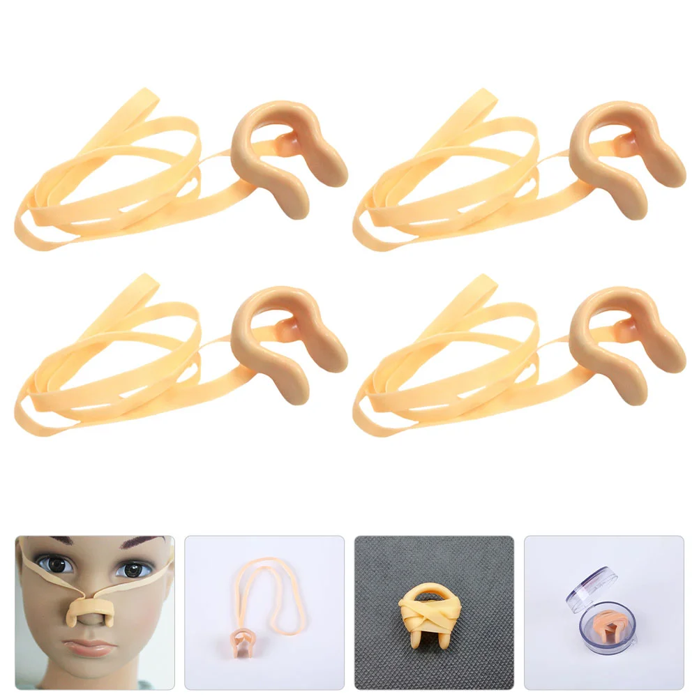 

4 Pcs Nose Clip Cord Portable Clips Silicone Gel Replaceable Clamps Kids Professional Plugs Swimmers Sturdy Swimming Latex