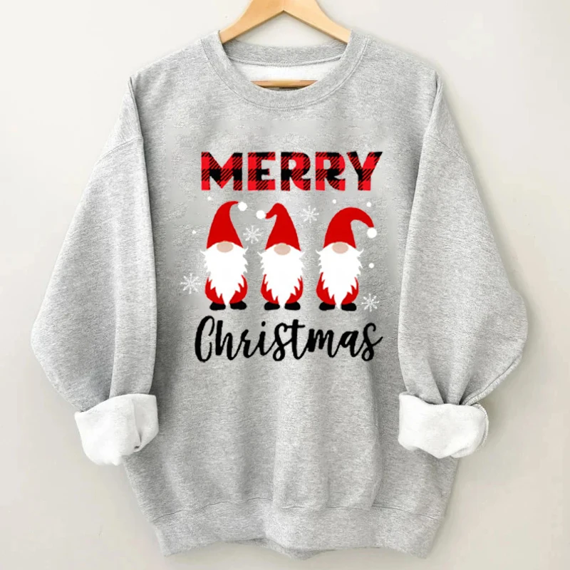 

Rheaclot Merry Christmas Women's Retro Cotton Funny Long Sleeves Sweatshirt