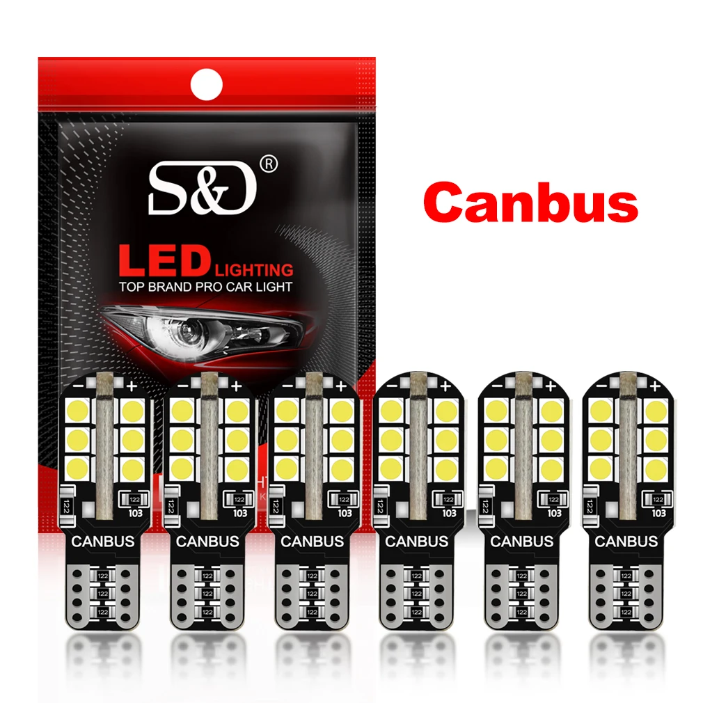 

6 шт W5W светодиодный T10 светодиодный Canbus 168 194 лампы 24SMD автомобильный Боковой габаритный фонарь светильник фонарь освещения номерного знака белого и синего цвета, желтый, красный, розовый, 12V 6000K