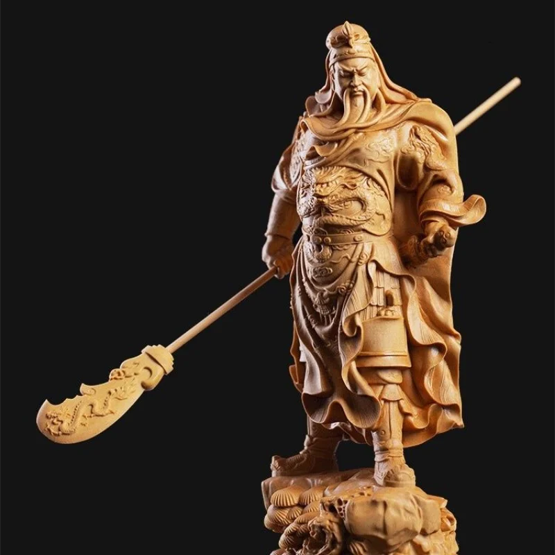 Резная статуя Гуань Гонг в китайском стиле и антикварная фигурка украшение для
