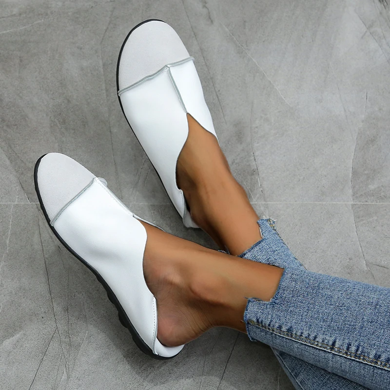 2022 Casual Women Driving Ballet Shoes Comfortable Grandma Shoes  Mom Loafers Soft Sole Leather Shoes Moccasin Shoes