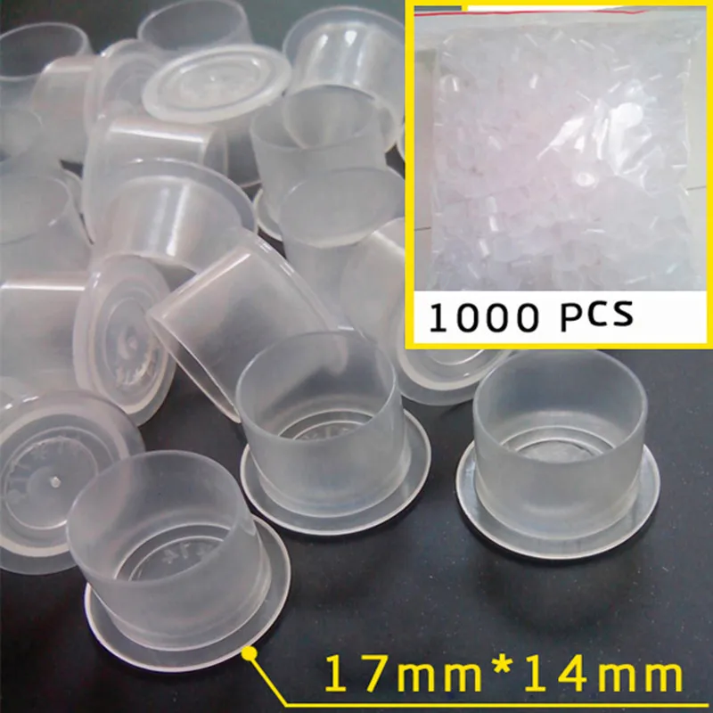 

Sdotter 1000PCS Disposable Microblading Steady Plastic Tattoo Ink Cups S/M/L Permanent Makeup Pigment Clear Holder Container Cap