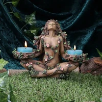 resin forest protector balance of nature candle holder goddess female candlestick ornament figurine statue home decor gift