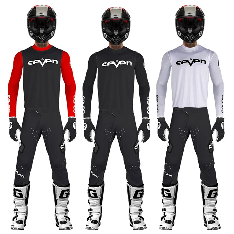 

2022 SEVEN zero Motocross Jersey Set Black Moto Costume Dirt Bike Suit Off Road Motorcycle MX Gear Combo