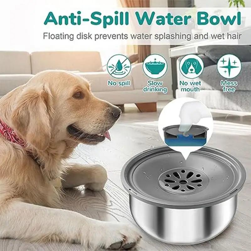 

Питьевая вода для собак чаша, плавающая, не смачивающая рот, миска для собак, без разлива питьевой воды, портативный дозатор для домашних животных