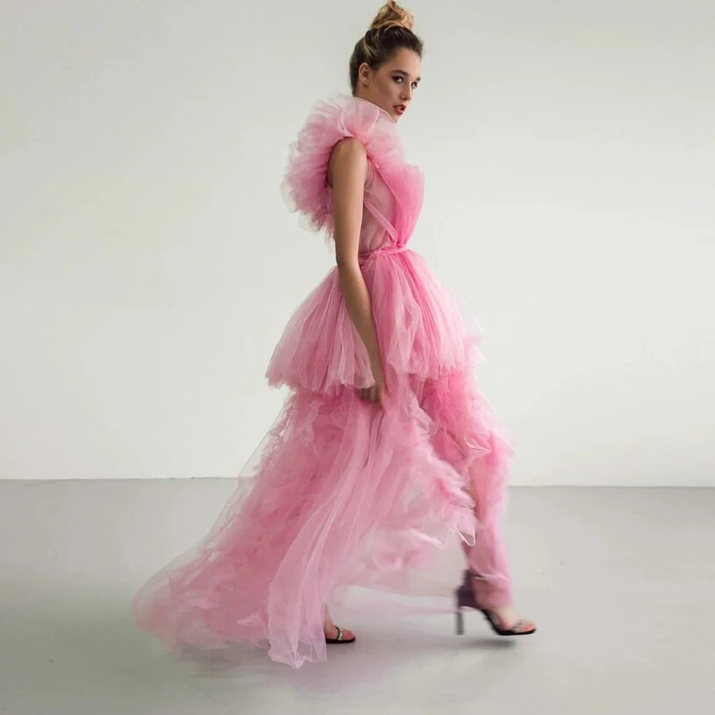 

Pink Girl Prom Dress Lush vestidos de mujer casual Extra Puffy Party Dress Long robe de soiree New Design Prom Gown For Wedding