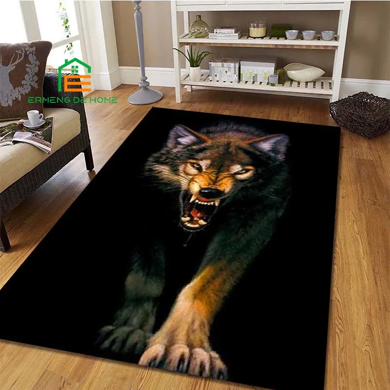 

Animal Wolf Pattern Carpets for Bedroom Living Room Cartoon Kitchen Floor Mats Home Decor Non-Slip Floor Pad Rug 14 Sizes