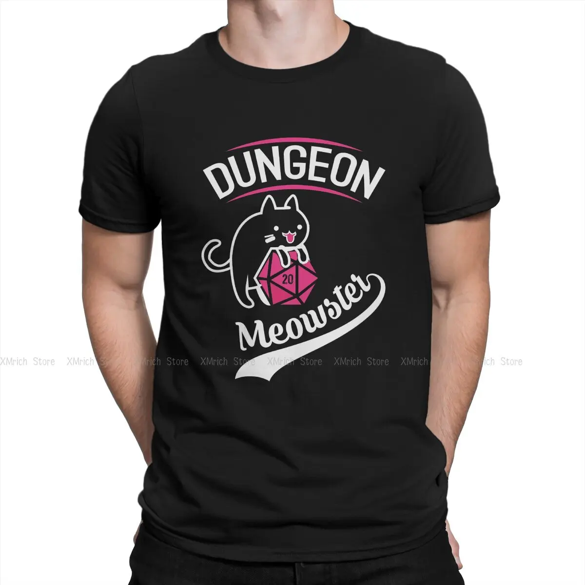 

Meowster Classic T-Shirt for Men DnD Game Casual 100% Cotton Tee Shirt Crewneck Short Sleeve T Shirt Unique Clothes
