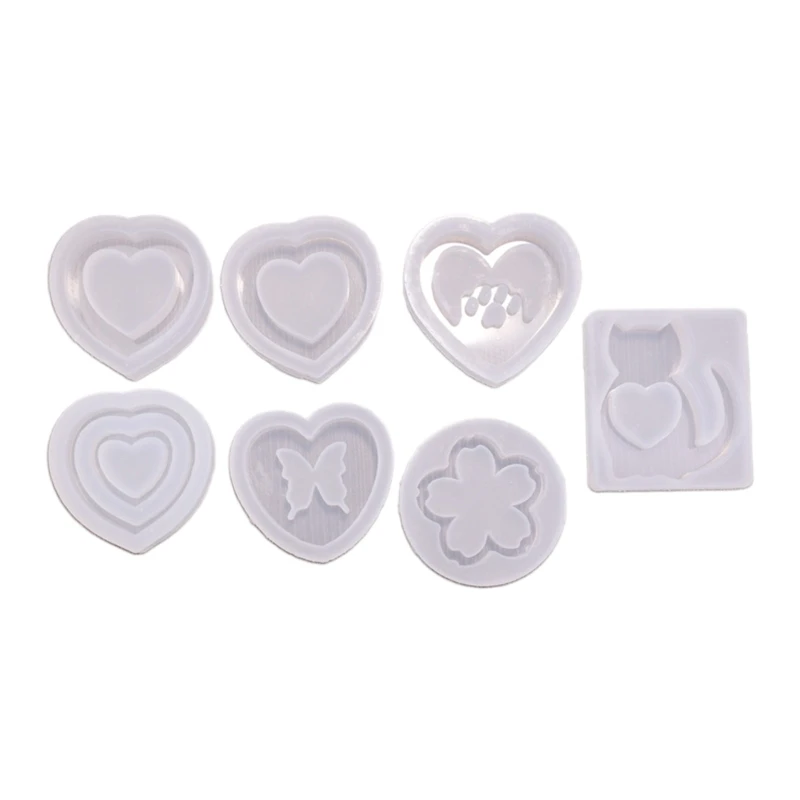 

Ins Single Love Quicksand Dog Paw Love Butterfly Cherry Blossom Combination Glue Mold Diy Handmade Keychain Mold