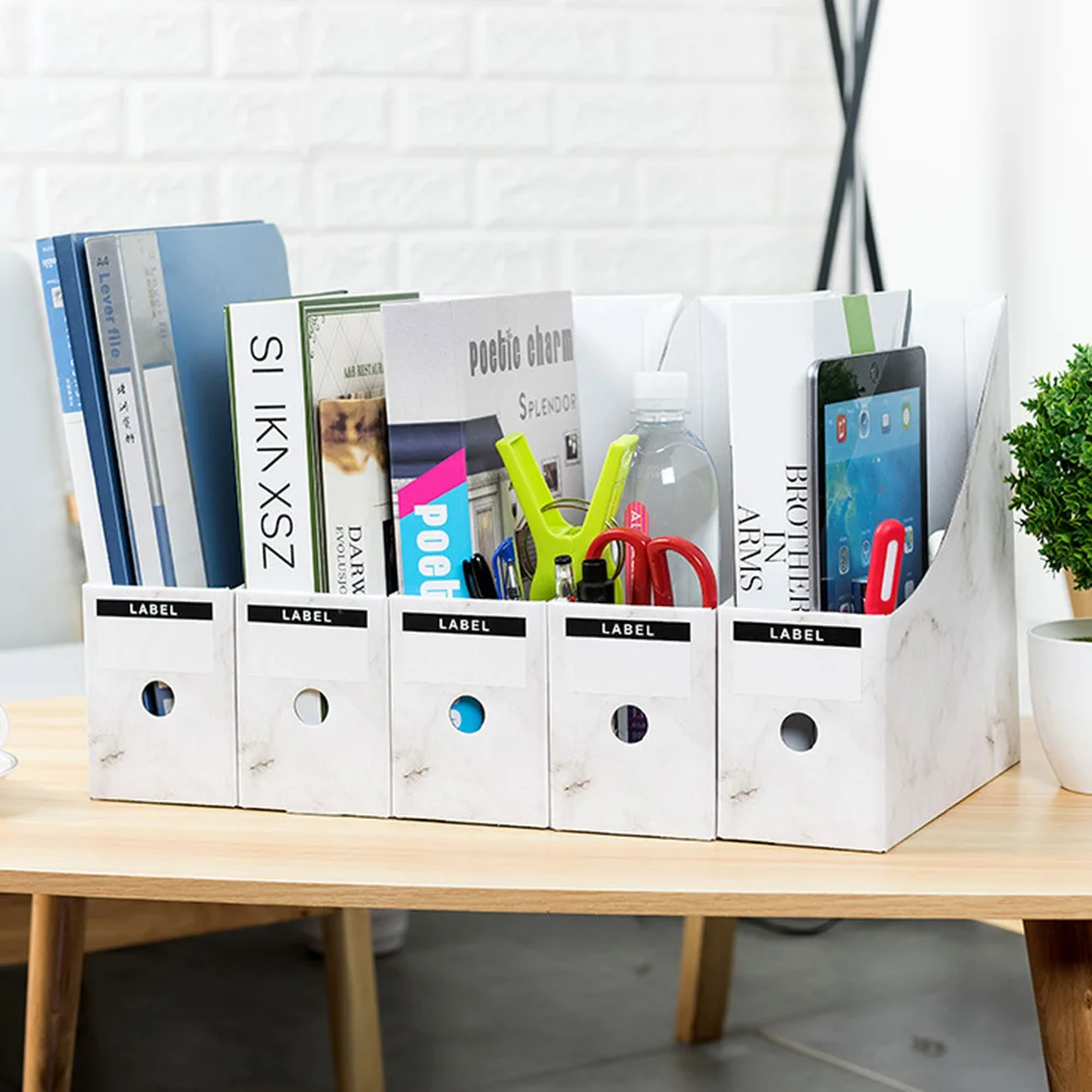 

5pcs/set Document School Stationery Magazine Pencil Office Paper Foldable Storage Box Desk Organiser Paperwork File Holder