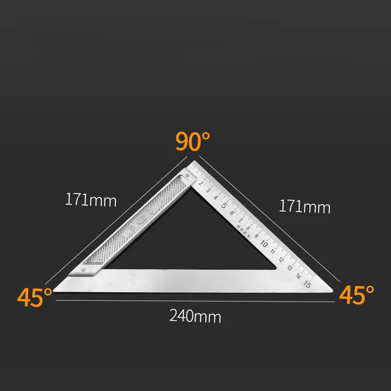 

Квадратная линейка из алюминиевого сплава, прямоугольная 90, поворотная линейка, деревообрабатывающая линейка, стальная токарная линейка, измерительные инструменты, калибр