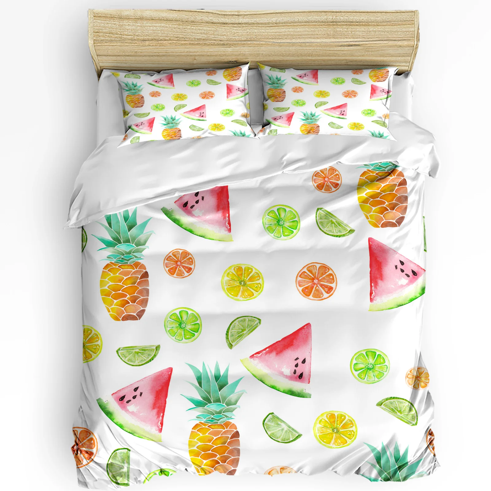 

3pcs Bedding Set Watercolor Pineapple Watermelon Lemon Orange Duvet Cover Pillow Case Boy Kid Teen Girl Bedding Covers Set