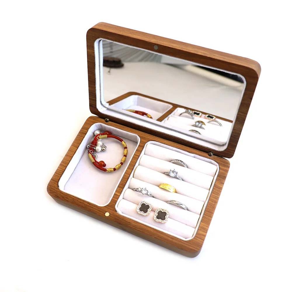 Solid Wood Zebra Wood Jewelry Bracelet Necklace Cufflinks Earring Pendant Gift Men and Women Proposal Ring Display Packaging Box