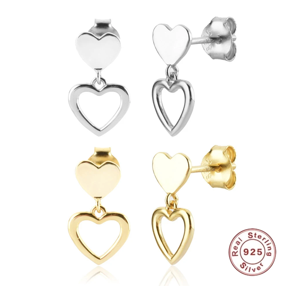 

S925 Silver Simple Love Shape Personality Ear Clip For Ladies Fashion Party Banquet Trending Accessories The Same Earrings gifts