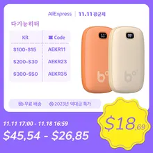 JISULIFE 3S 순간히터 보조배터리  60℃ 양면가열 대용량 지속 항온 16시간 max LED 디지털 디스플레이 포함 피부 친화적 소재 안전 보장-겨울 선물 선호-실외용 빠르고 따뜻한 손 사용 --5-7일 빠른 배송