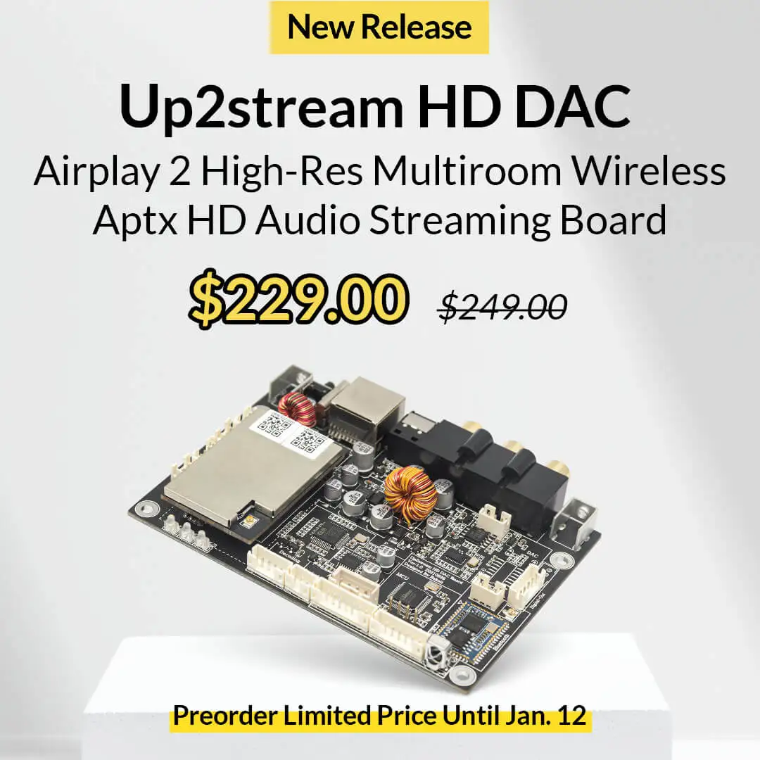Up2Stream HD DAC-High-Res Multiroom WiFi и Bluetooth Беспроводная плата Aptx для потоковой передачи аудио