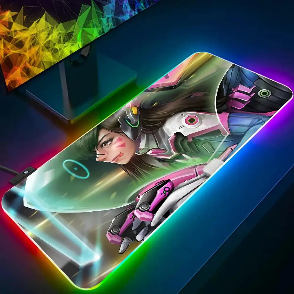 Игровой коврик для мыши O-Overwatch RGB светящийся персональный рисунок