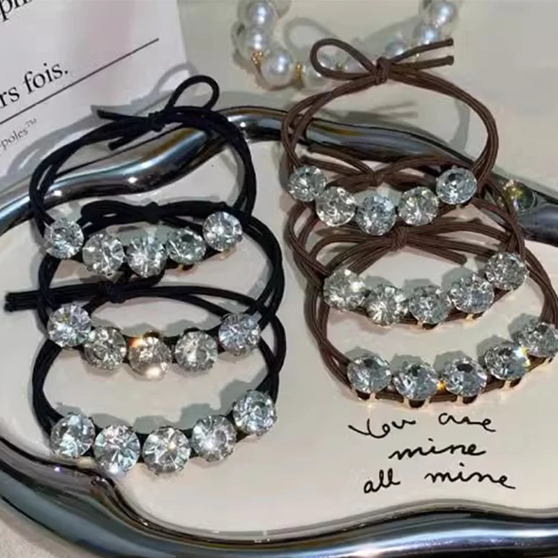 6 шт. элегантная жемчужная Хрустальная резинка для волос эластичные повязки