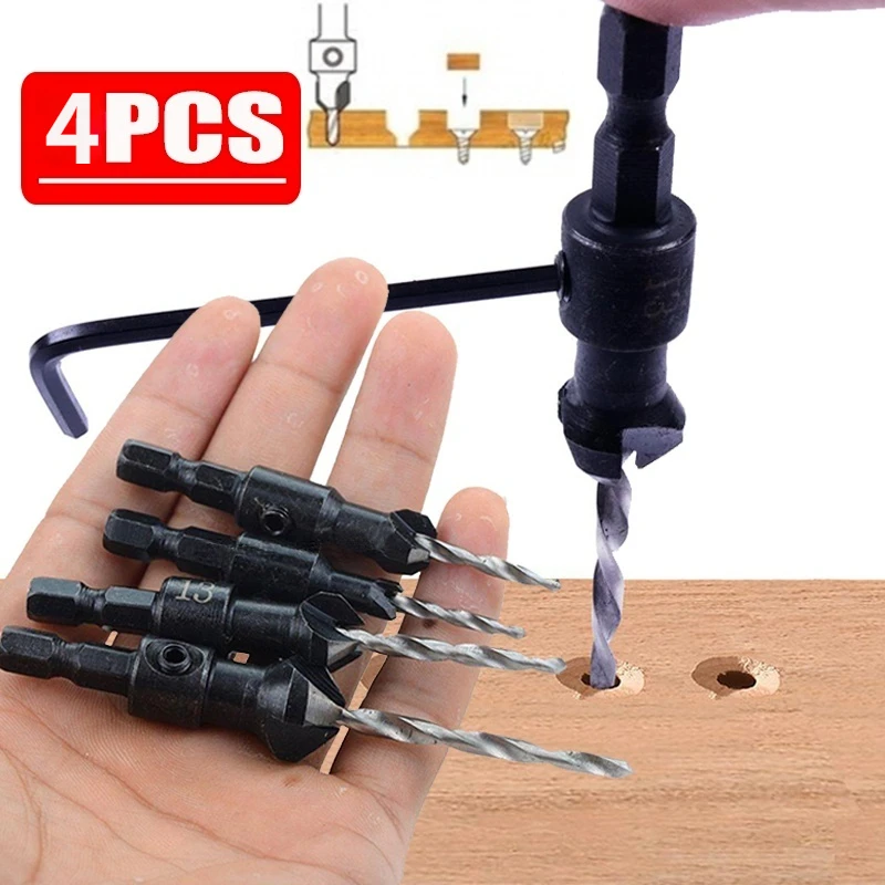 

Набор зенкеров для деревообработки, твердосплавные резьбовые биты, высокоскоростные стальные шестиугольные резьбовые Биты