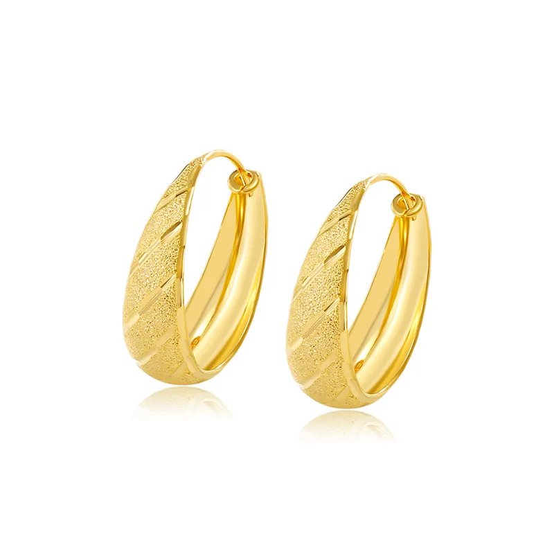 Женские серьги-гвоздики с покрытием 24-каратным золотом 2024