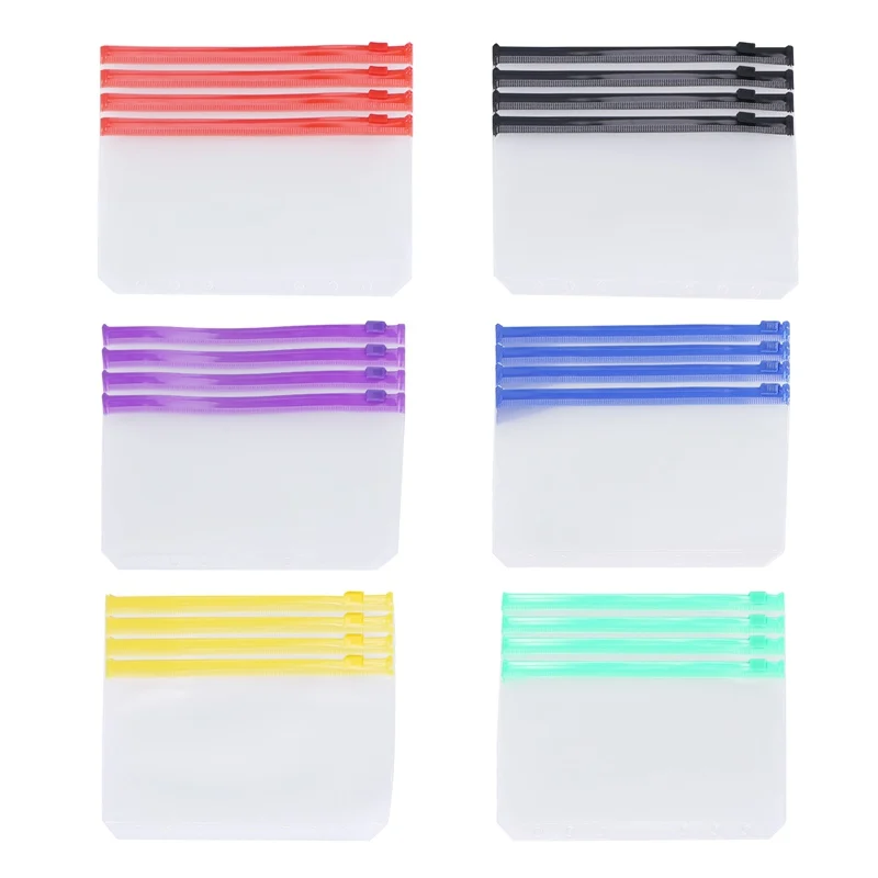 

A6 Binder Pocket 6 Hole Budget Cash Envelope Zipper Binder Bag Loose Leaf Bag Suitable For A6 Refillable Notebook Binder