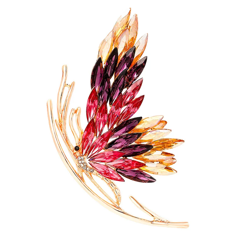 

Luxury Rhinestone Butterfly Brooch For Women Insect Pins Brooches Buckle Pin Jewelry Corsage Cardigan Dress Clothes Bag Buckles