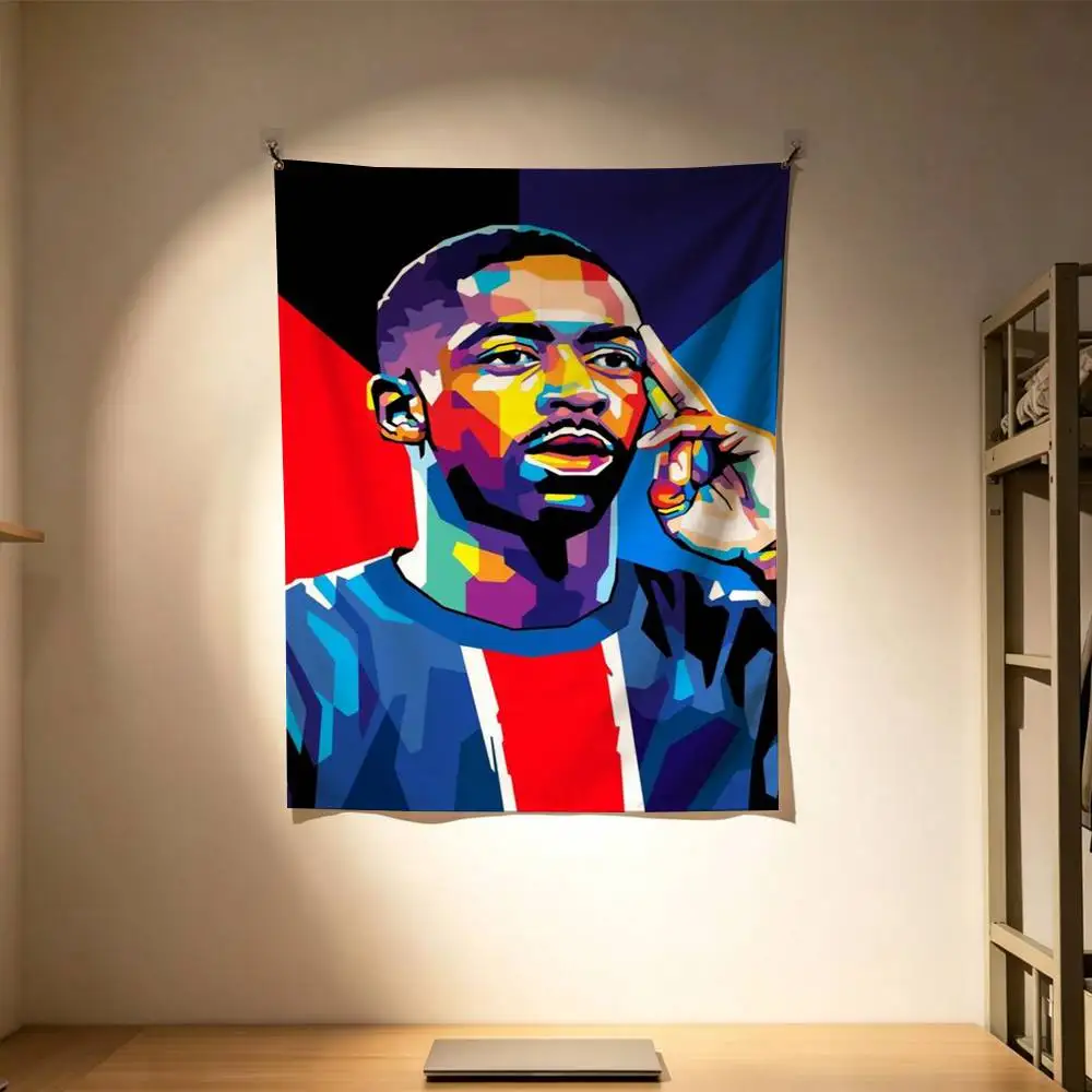 Фото Футбольные флаги Ousmane D-Dembele, настенный декор, художественный баннер для спальни, дома, улицы, для украшения интерьера №3