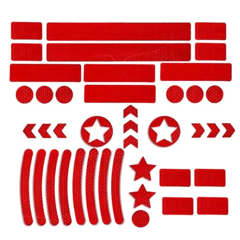 

Reflective Bike Stickers 42Pcs Adhesive Helmets Reflective Stickers For Night Riding Bike Stickers Reflective Decals Multi