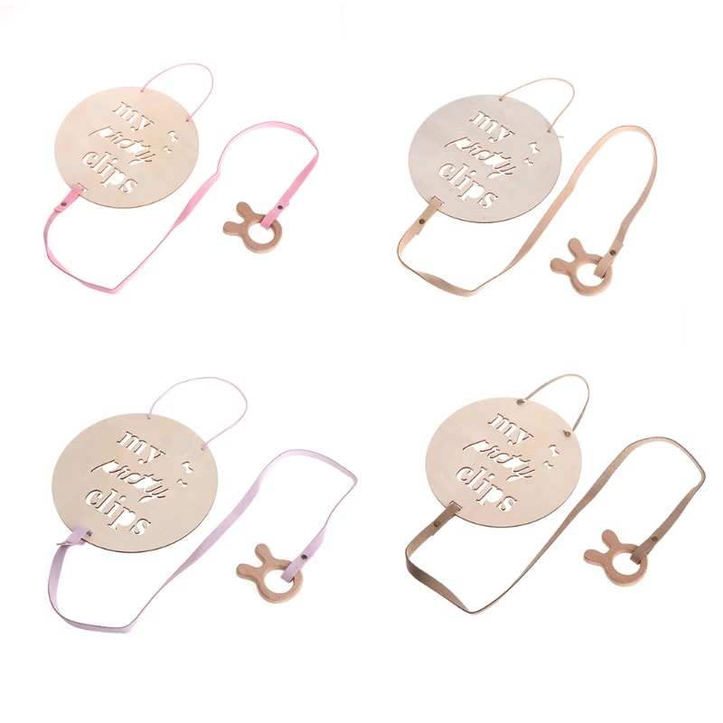 

Baby Kids Girls Wood Hair Clip Holder Storage Organizer Wall Hangings Room Decor