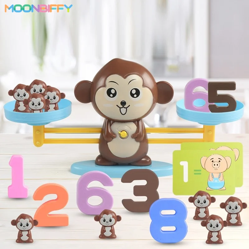 

Math Toy Digital Monkey Balance Scale Learning Educational Montessori Toys Children Balancing Scale Number Match Board Game Kids