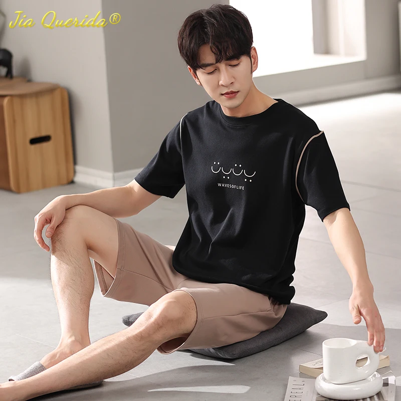 Модные мужские пижамы 2022 летние шорты одежда для отдыха хлопковый спальный