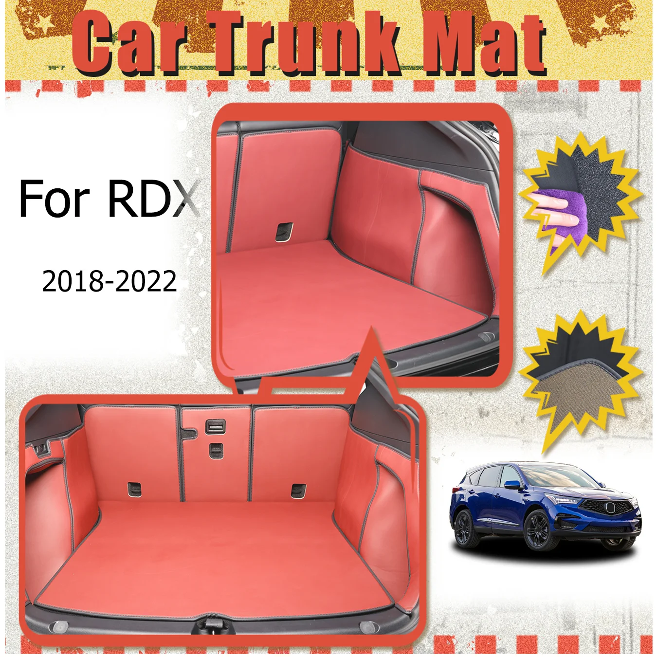 Для Honda для RDX 2018-2022 автомобильный коврик в багажник с полным окружением