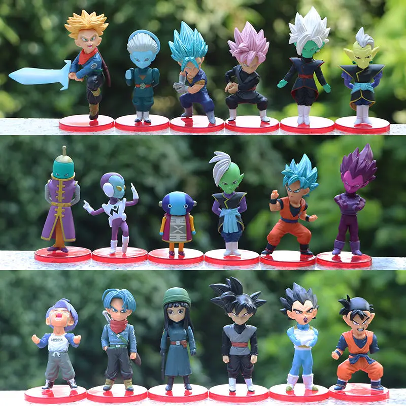Dragon Ball 2022 New Hand To Do A Full Set of 18 Sun Wukong Shalu Begita Turtle Fairy Model Doll Car Interior Decorations