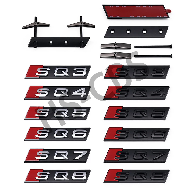 ABS 3D SQ3 SQ4 SQ5 Гриль значок эмблема SQ6 SQ7 SQ8 наклейка на переднюю капот автомобиля