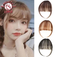 synthetic air bangs heat resistant hairpieces hair women natural black light brown bangs hair clips for extensions