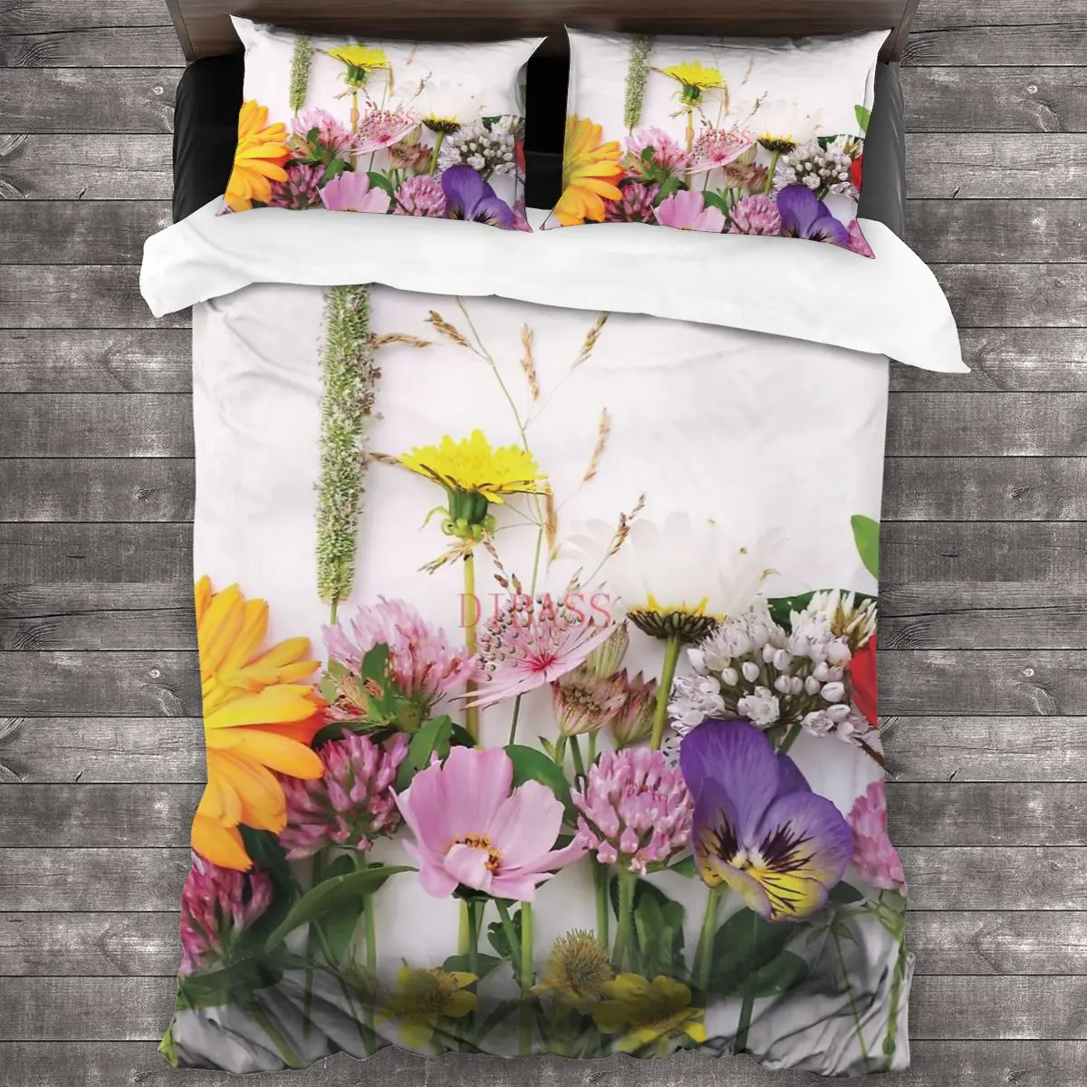 

Дикая природная Цветочная мягкая искусственная кожа с 2 наволочками, пододеяльник с застежкой-молнией