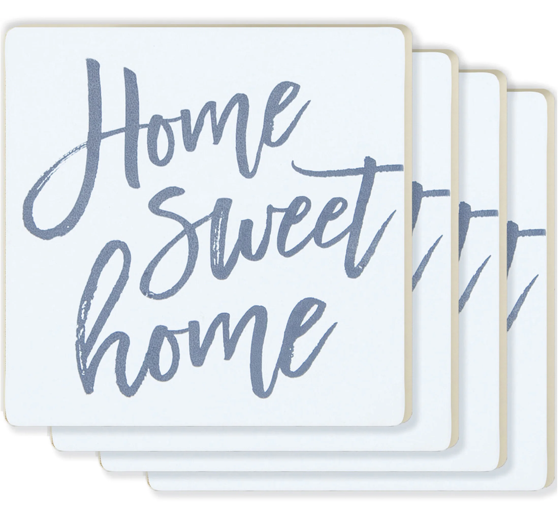 

Home Sweet Home Script White 4 x 4 Absorbent Ceramic Coasters Set of 4