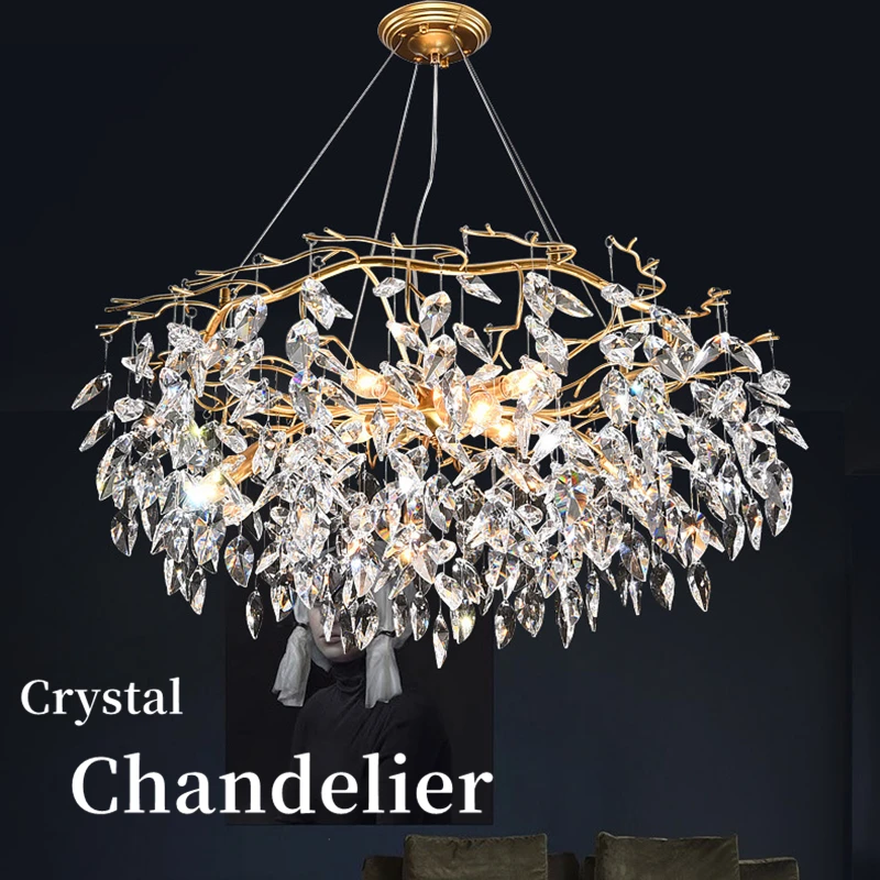 

Nordic Creative Art Chandelier Modern Luxury LED Crystal Pendant Lamp Living Room Bedroom Restaurant Decoration Ins Chandeliers