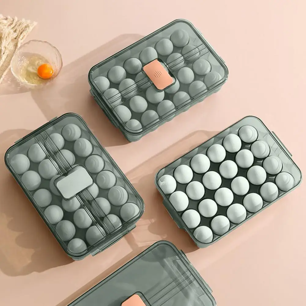 

Durable Egg Holder Space-saving Visible Refrigerator Egg Storage Holder Reusable Egg Tray Household Supplies