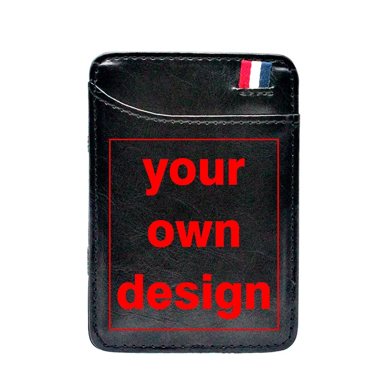 

Custom Your OWN Design Picture Cover Leather Mini Small Magic Wallets Purse Pouch Plastic Credit Bank Card Case Holder